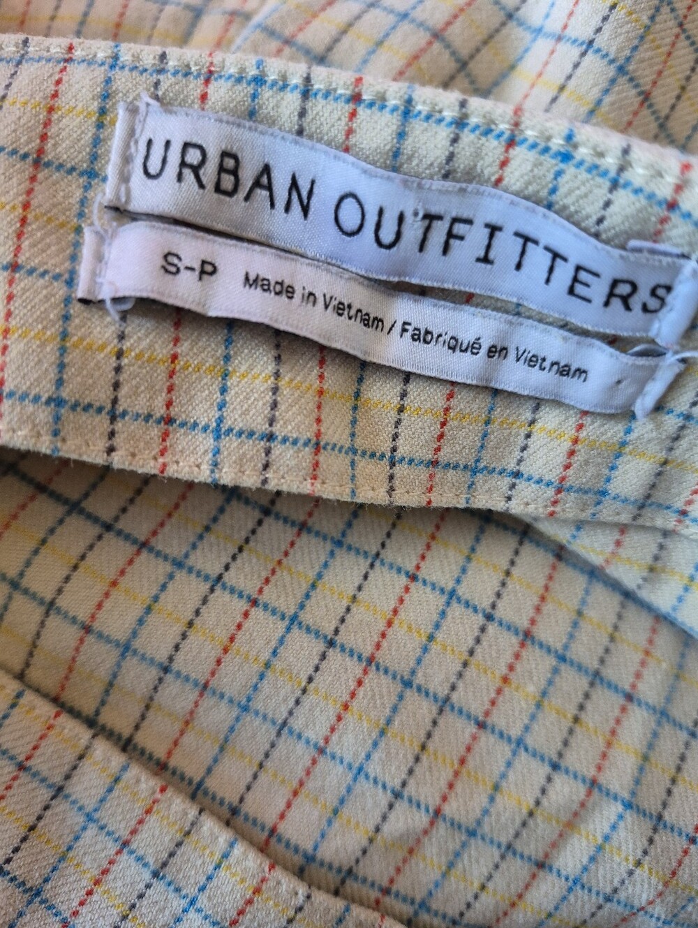Urban Outfitters Pastel Yellow and Light Blue Plaid Mini Skirt - Picture 3 of 4